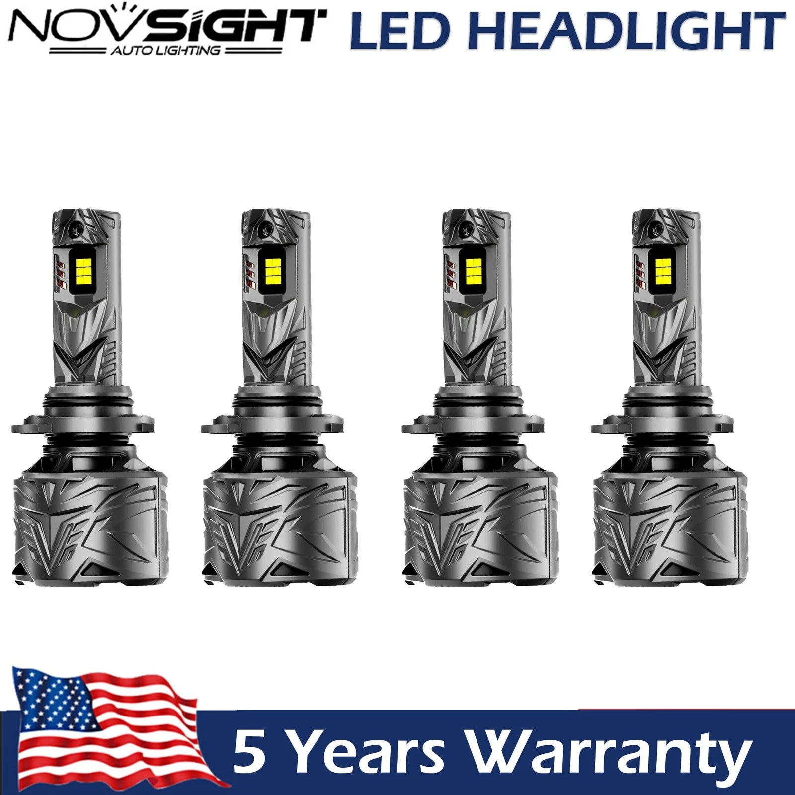 4X 9006 + 9005 LED Headlight Kit for High Low Beam (6500K)