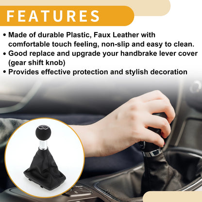 5 Speed Gear Shifter Knob with Cover for Audi A4 (2000–2008)