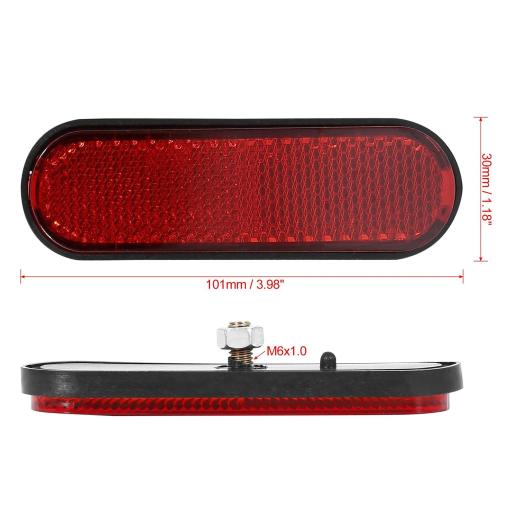 Universal Warning Reflector Screw Mount Red Oval for Motorcycle Bike (—)