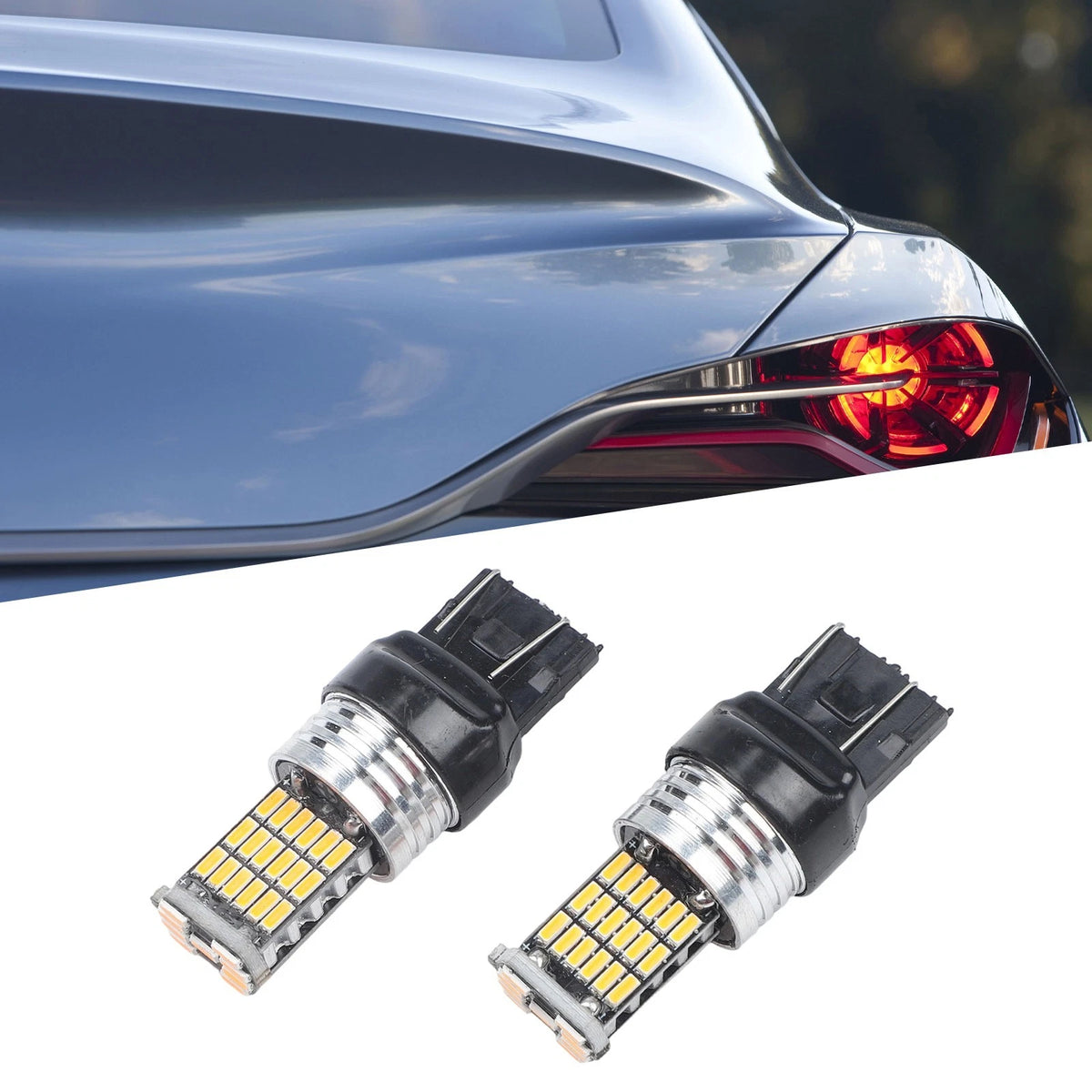 2X LED Turn Signal Light T20 WY21W for DC9V~18V Vehicles