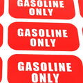 Gasoline Only Fuel Caution Warning Decal for Gas Tank (1"x 2")