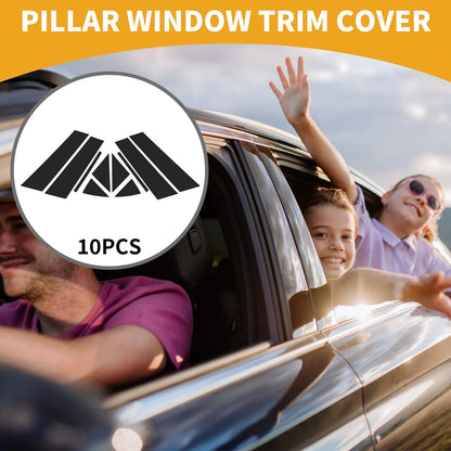 10 Pcs Door Pillar Window Trim for Mazda Axela (2013–2019) Black