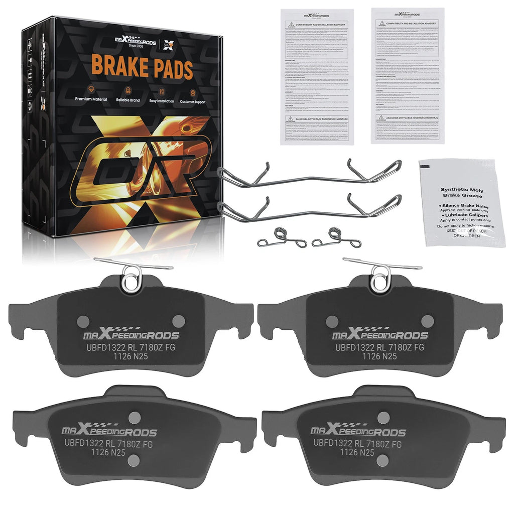 4X Rear Ceramic Brake Pads Set for Ford Transit Connect (2014–2023), Focus (2012–2018)