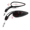 Black Racing Skull Side Mirrors for Harley FXR (1982–1994)