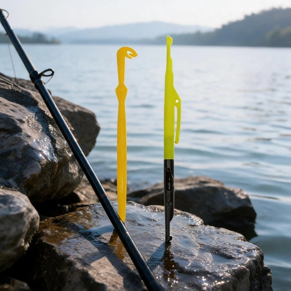 2X Plastic Fishing Accessory Kit Hook Remover with Bait Needle (16cm)
