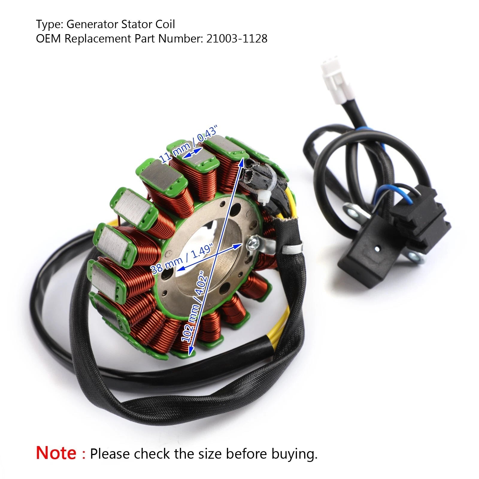 Magneto Generator Stator Coil for Kawasaki Bayou 300 KLF300A (1987) 21003-1128