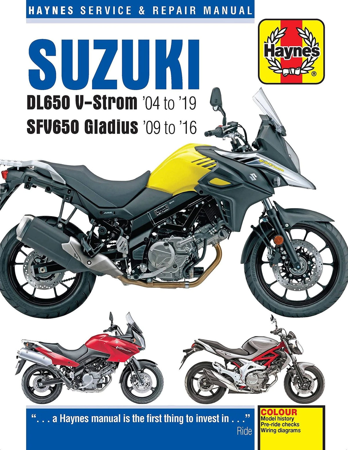 Haynes Manual for Suzuki DL650 V-Strom (2004–2019) & SFV650 Gladius (2009–2016)