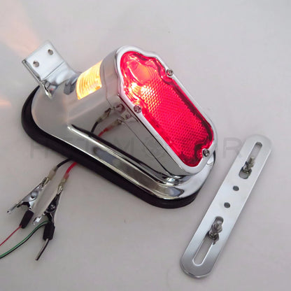 Chrome Red Tombstone Brake Tail Light for Harley Davidson
