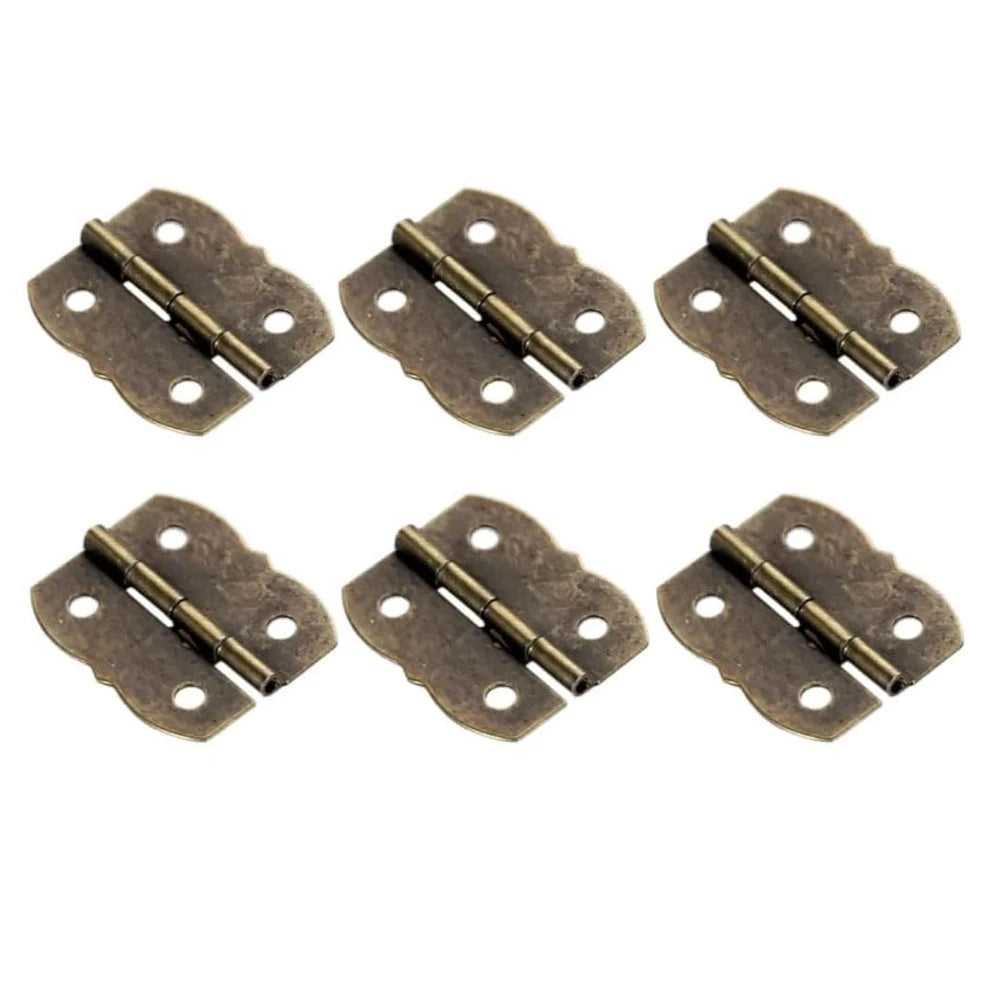 10pcs Antique Bronze Cabinet Hinges for Jewelry Chest Wooden Box (30mm x 25mm)