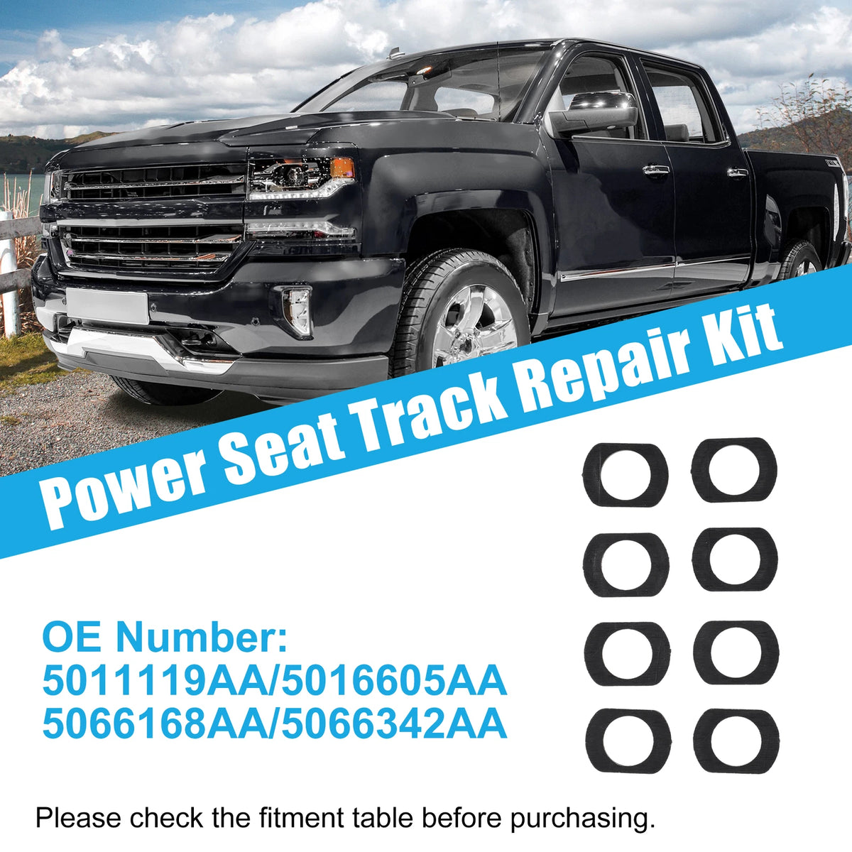 8pcs Power Seat Track Repair Gasket for (No. 5011119AA/5016605AA)