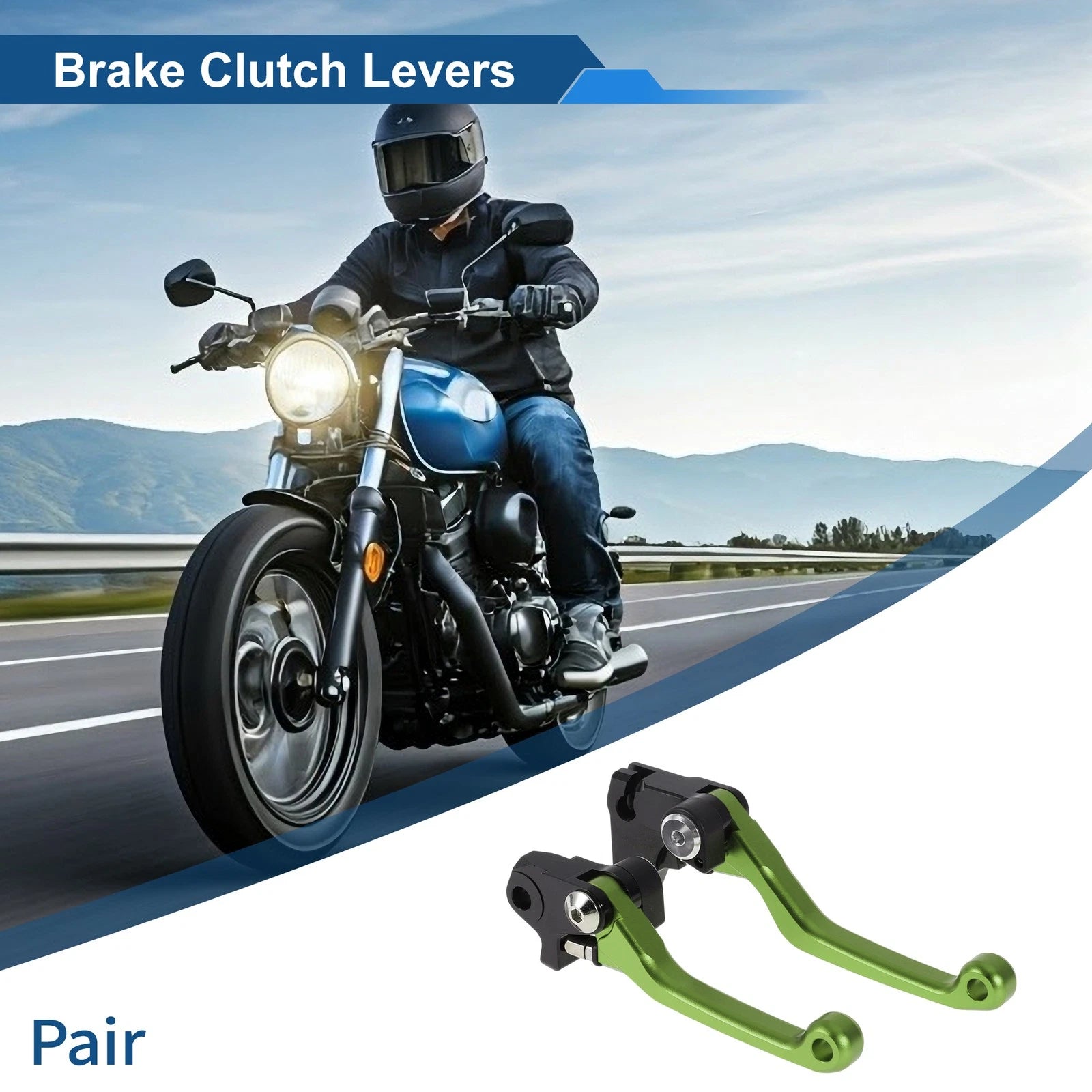 Short Brake Clutch Levers for Yamaha WR250F (2017–2022) Solid Green