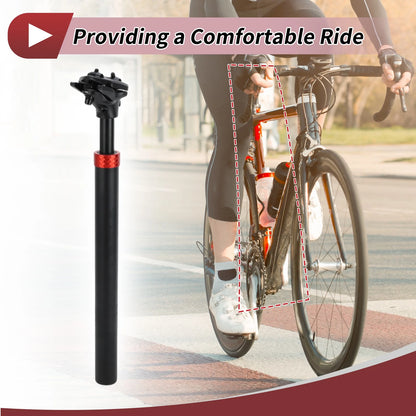 Bike Seat Posts 30.9x400mm Suspension Shock Absorber for Black Red Alloy