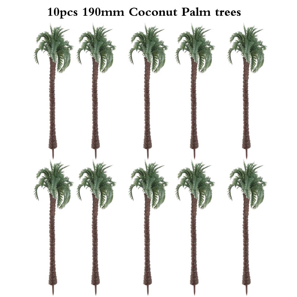10pcs Miniature Palm Trees for Dioramas and Landscape Scenery