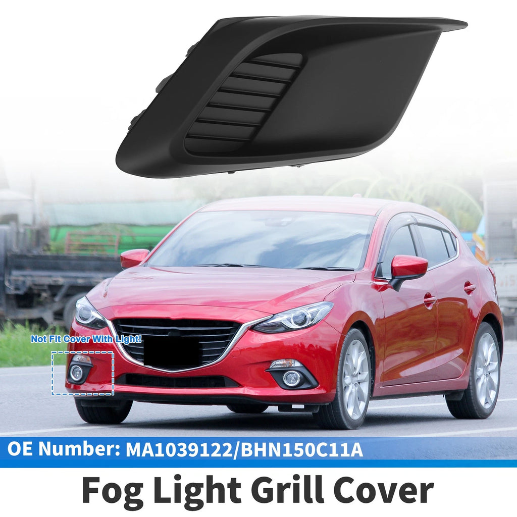 Front Right Fog Light Grill Replacement for Mazda 3 (2014–2016) Black ABS