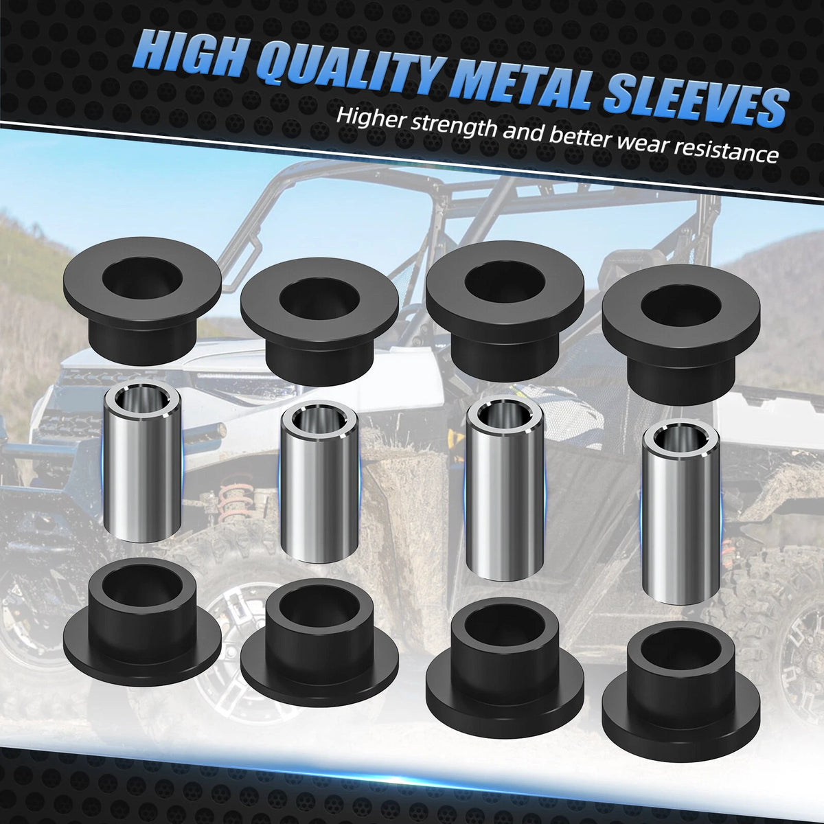 Front Upper Lower Shock Bushings for Polaris Brutus HD (2013–2018)