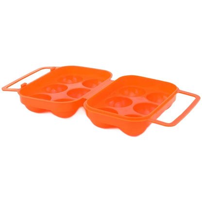 6-Compartment Egg Transport Box for Travel - Foldable Shockproof PP Plastic