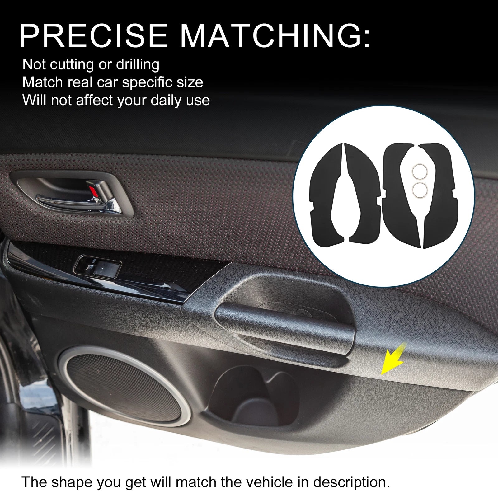Car Door Leather Anti Kick Pad Sticker for Mercedes-Benz E Class (2016–2016)