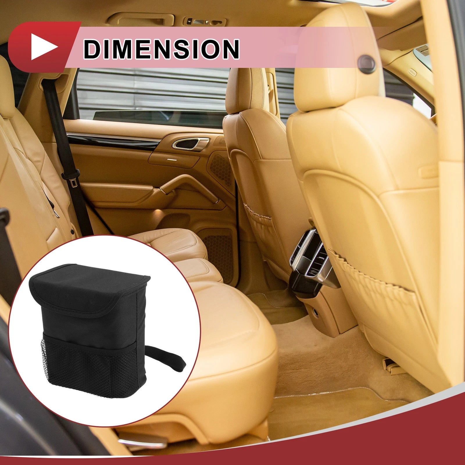 Car Trash Can for Universal Fit (Foldable, Portable, Black)