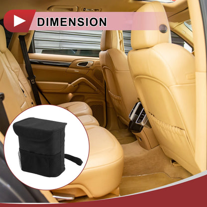 Car Trash Can for Universal Fit (Foldable, Portable, Black)