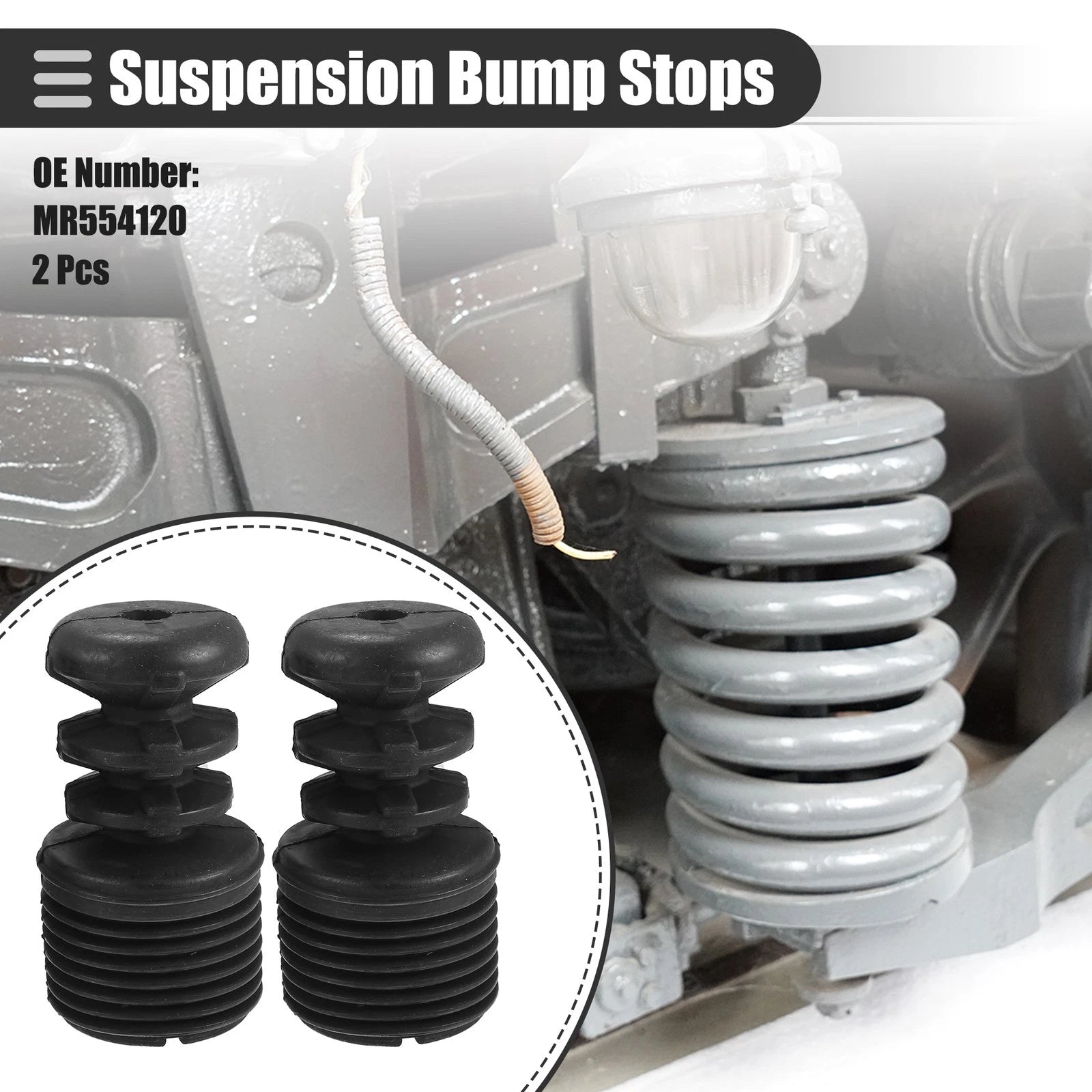 2Pcs Front Shock Absorber Strut Boot Replacement for Mitsubishi Pajero (2000–2006)