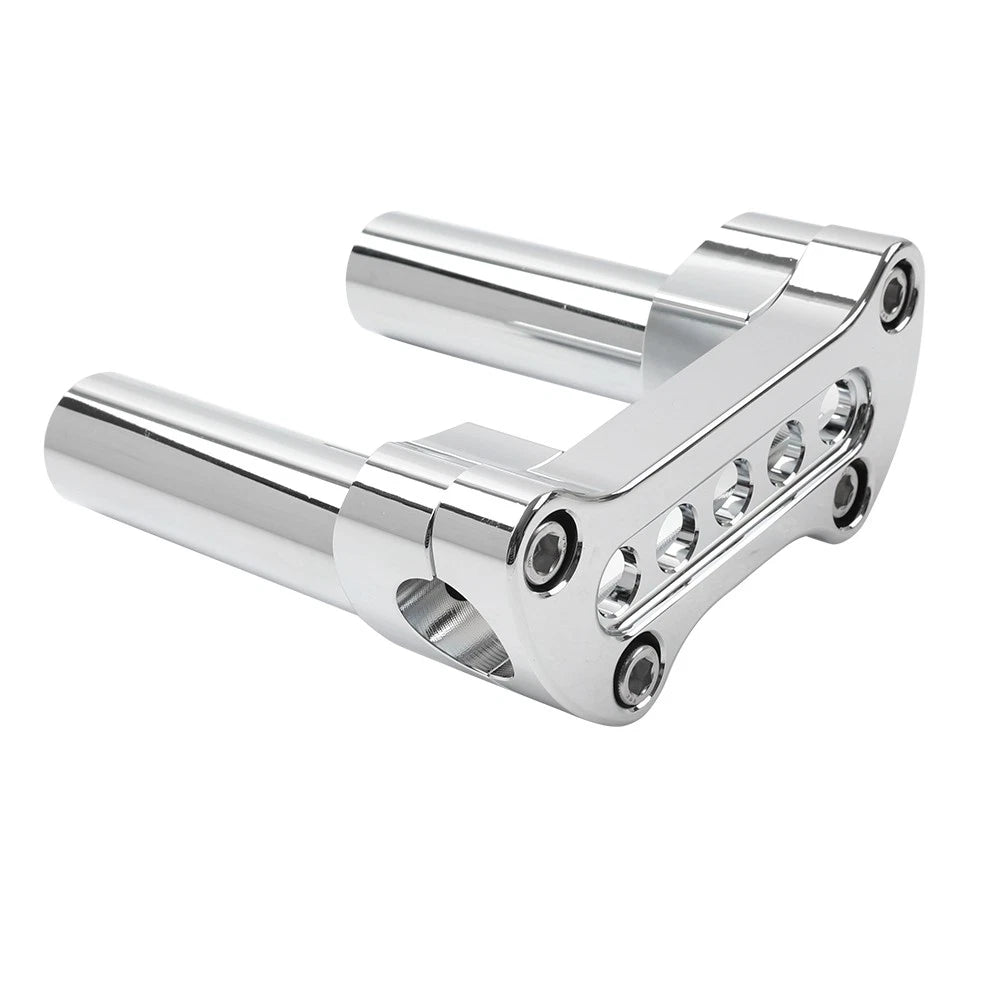 5-Hole 4.5" Handlebar Risers Top Clamp for Harley Road King Glide Chrome