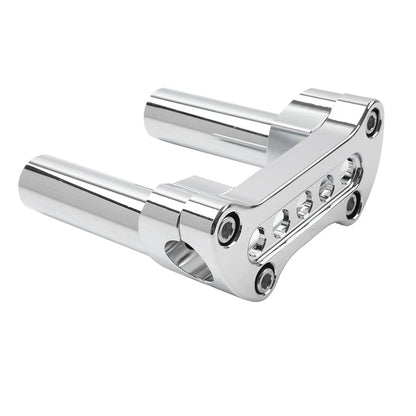 5-Hole 4.5" Handlebar Risers Top Clamp for Harley Road King Glide Chrome