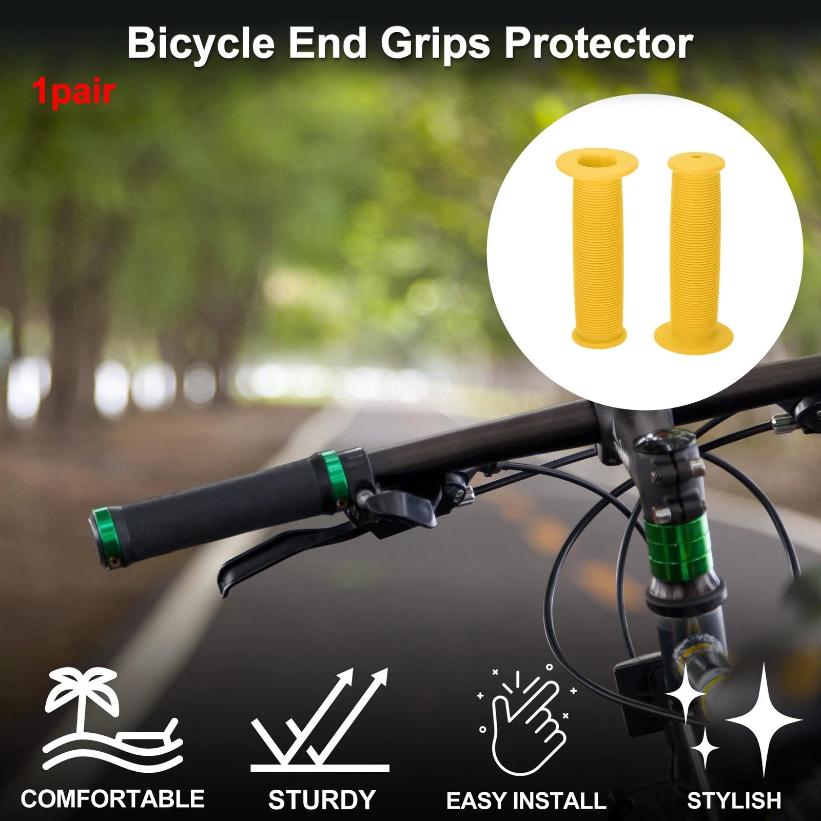 Bike Handlebar Grip Cover 110mm Soft MTB End Grips Protector 1 Pair