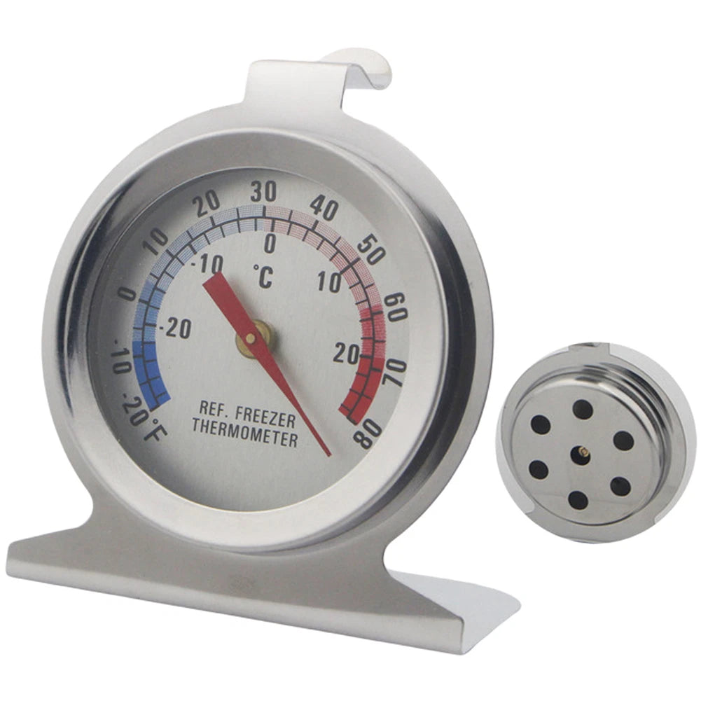 For Kitchen Refrigerator Thermometer Stainless Steel 62mm Diameter Red