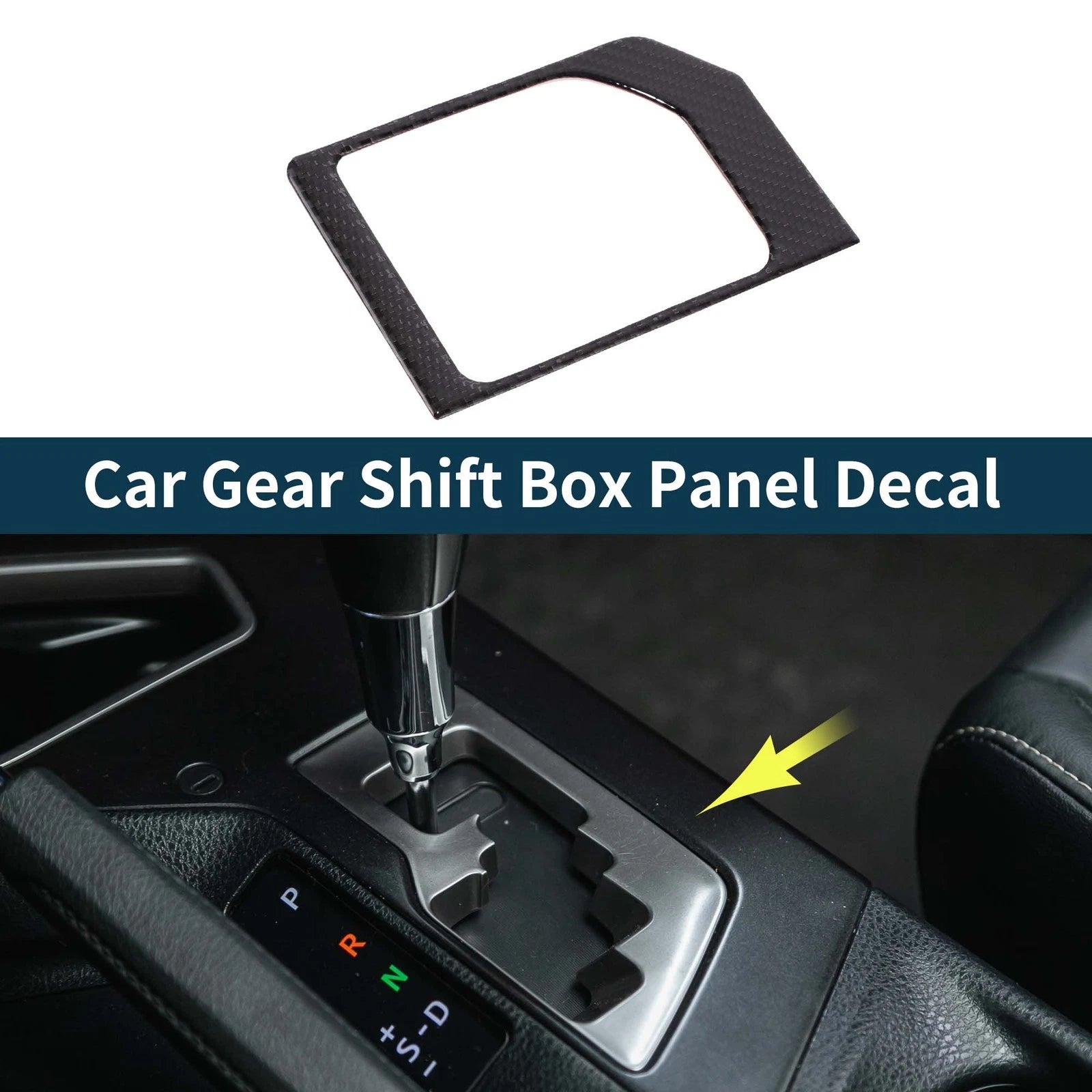 Gear Shift Box Panel Decal for Toyota Tundra (2014–2021) Black Carbon Fiber