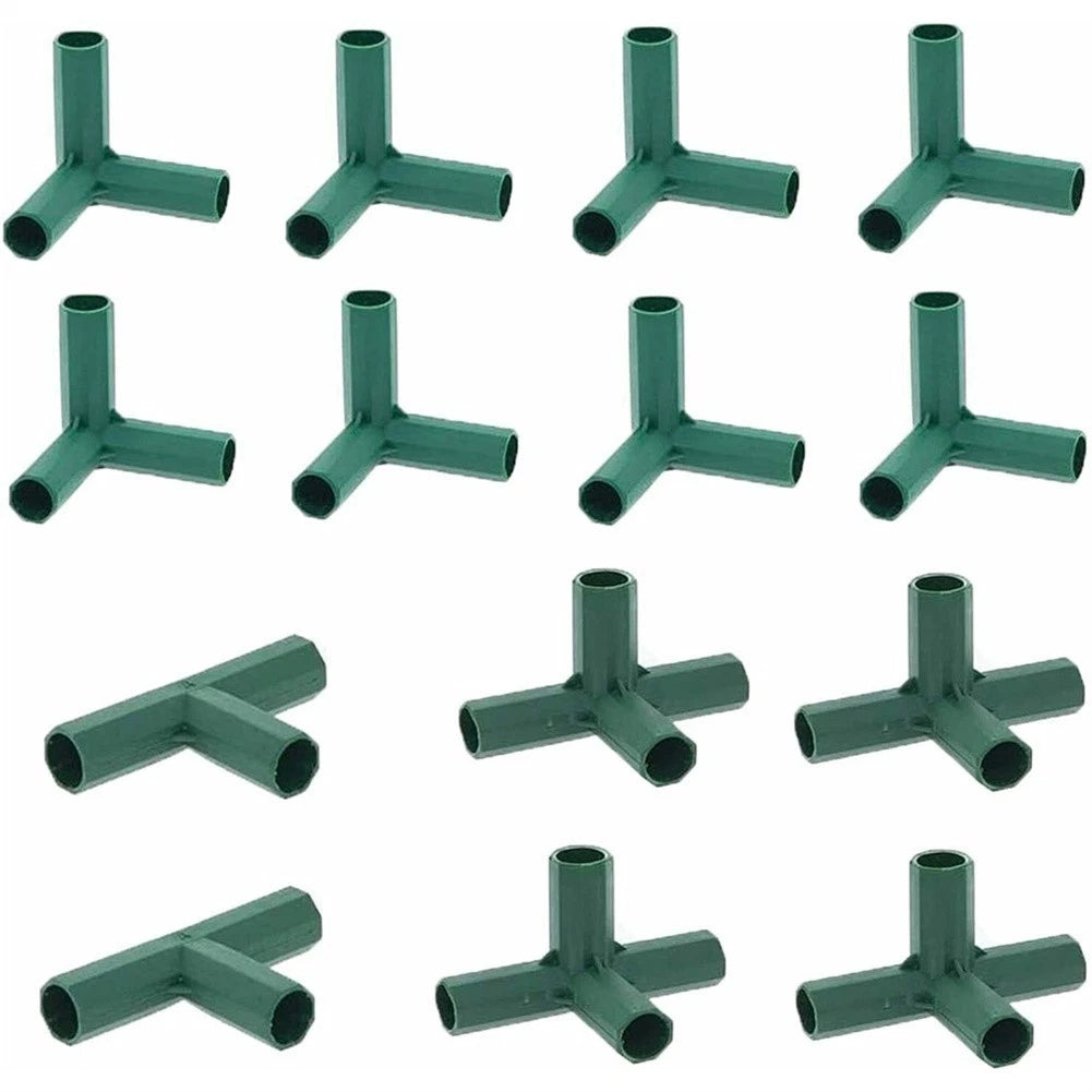 14X Greenhouse Frame Connector for Garden Canes (PVC Fitting)