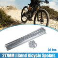 36pcs Bicycle Spokes J Bend 14G 277mm with Nipples for Universal Fit