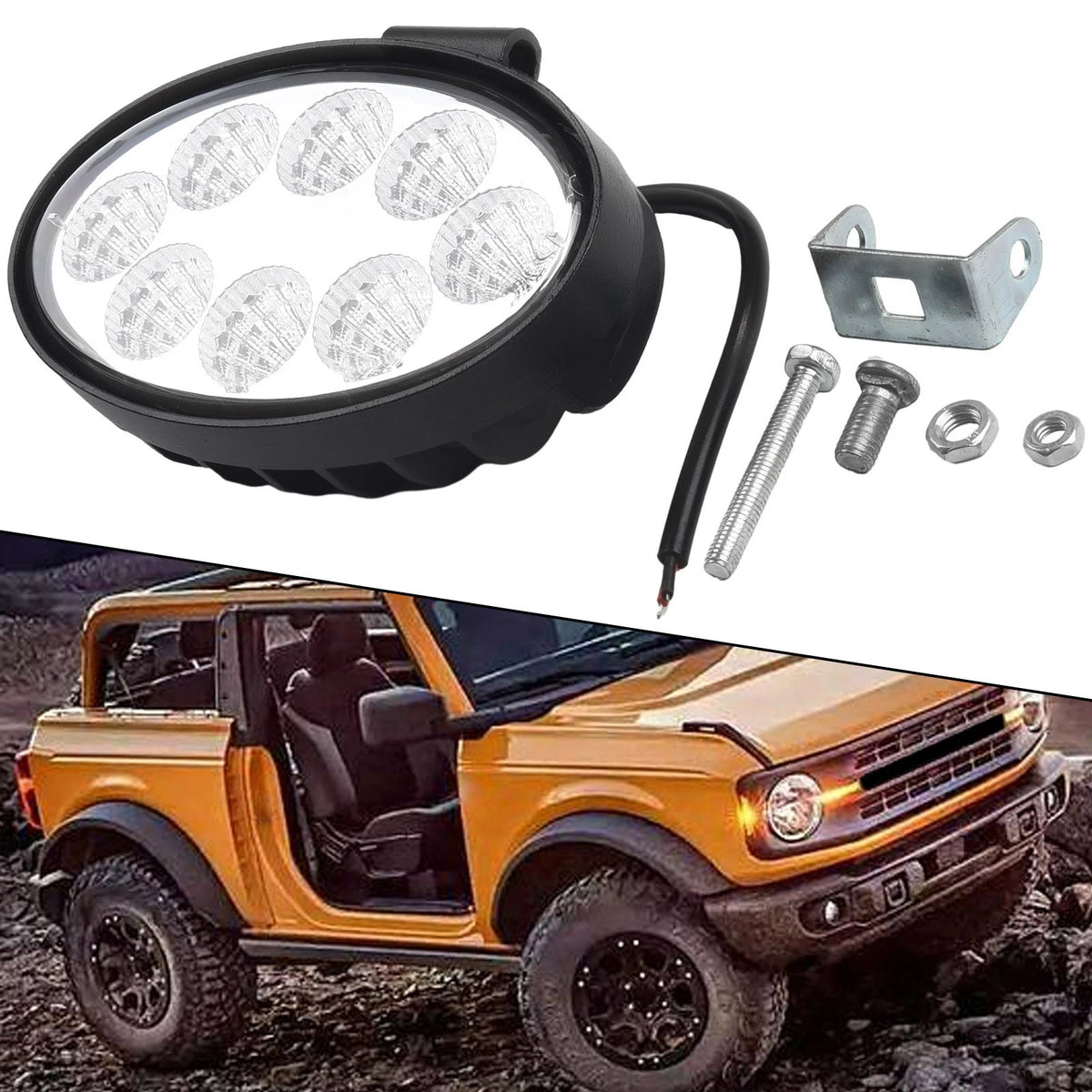 LED Fog Light Flood Beam 5 Inch for Universal 12V 24V Waterproof Shockproof