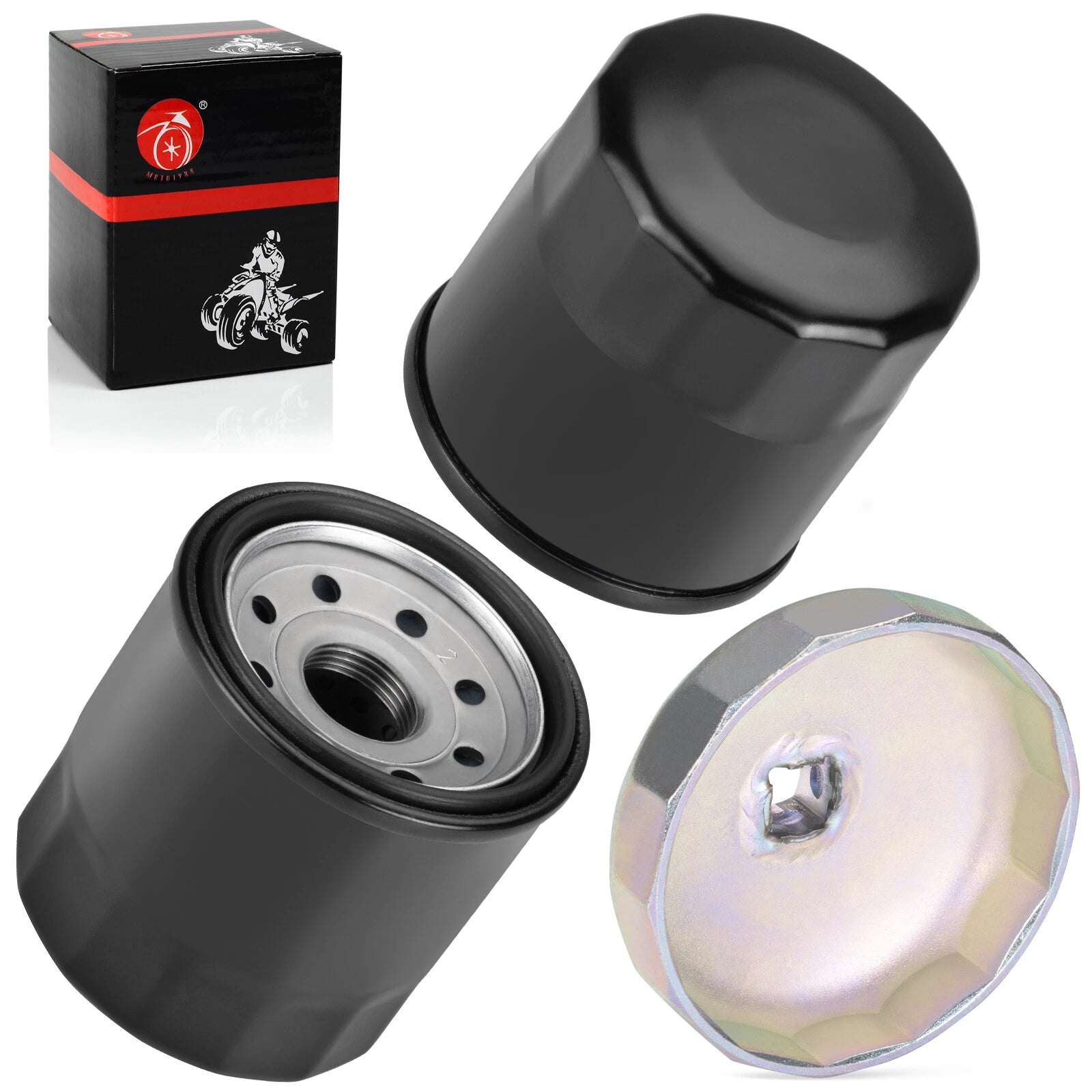 2 Pack Oil Filter w/Tool for Honda Gold Wing 1800 GL1800 (2001–2020)