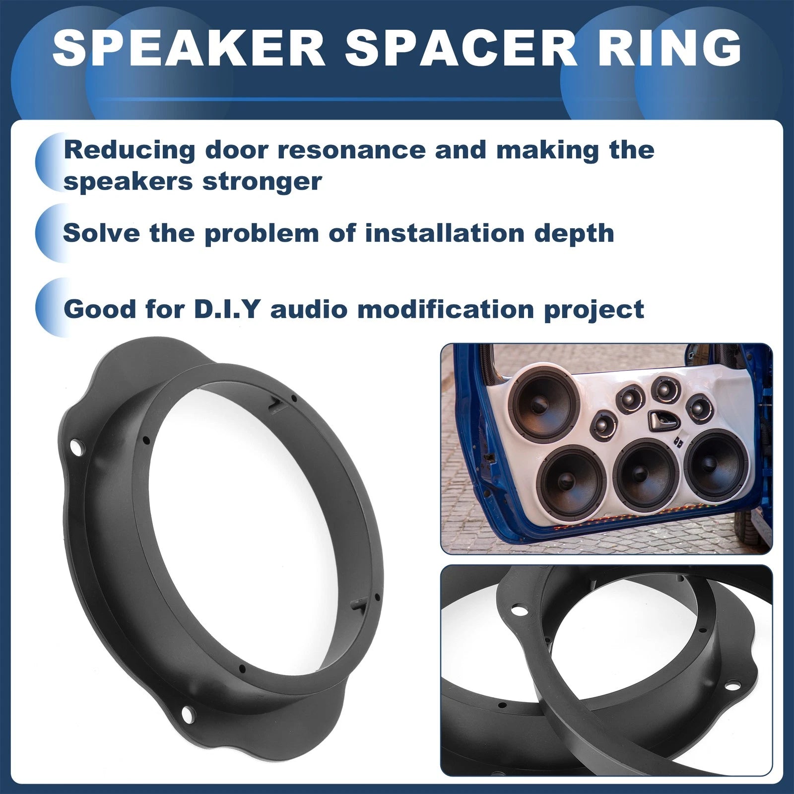 2X Speaker Spacer Ring Tweeter Adaptor for Ford C-Max (2010–2019)