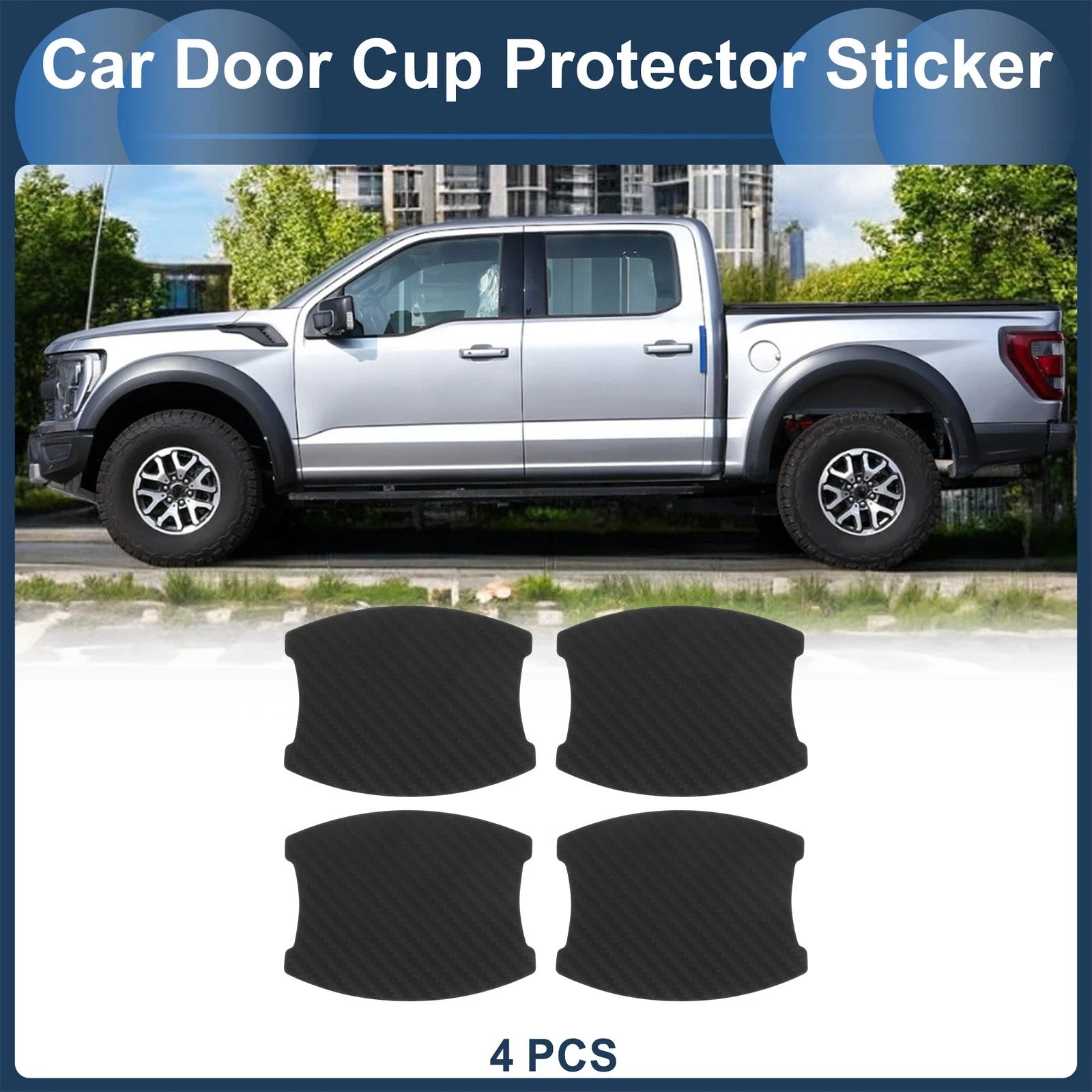 3D Car Door Handle Scratch Protector for Universal Vehicles (68x85mm)