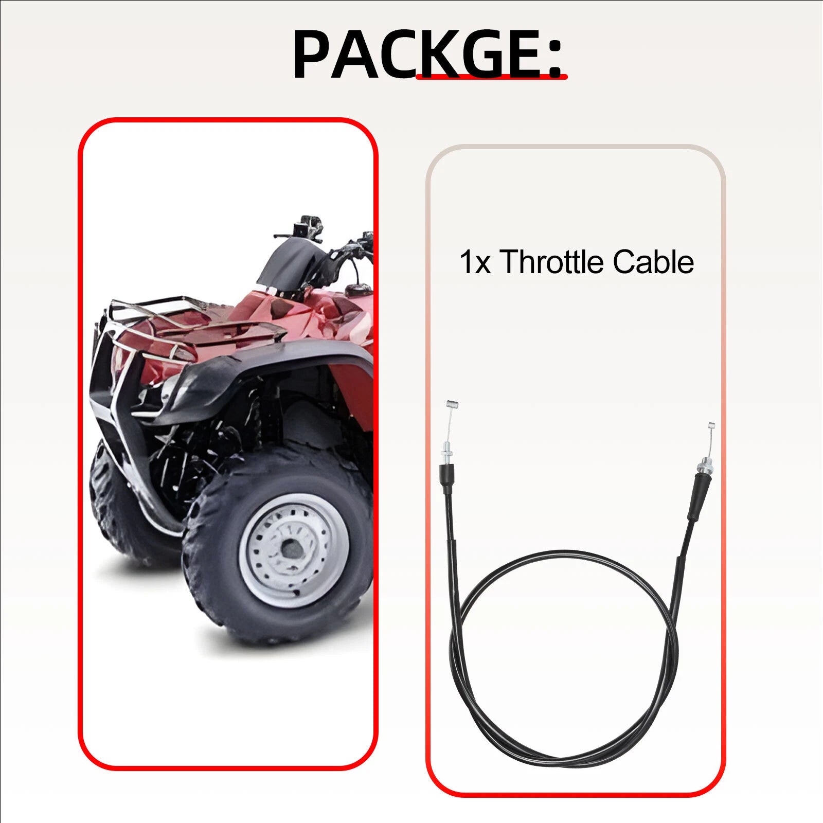 Throttle Cable for Honda Foreman 450 TRX450 S/ES/FE/FM (1998–2004)
