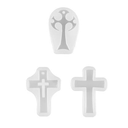 3-Pack Silicone Cross Resin Mold for Jewelry Casting Tool
