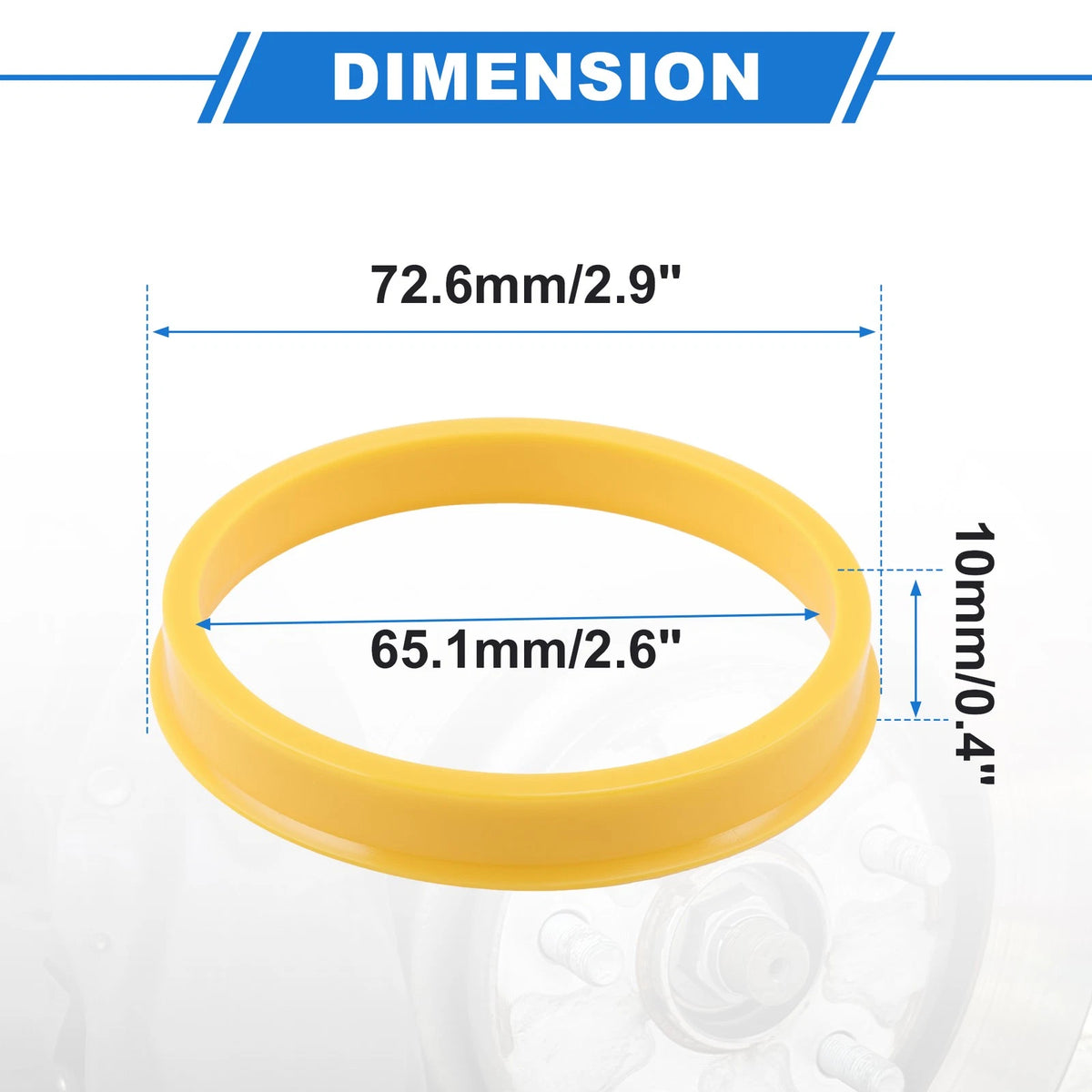 Set of 4 Hub Centric Rings OD 72.6mm ID 65.1mm for Car