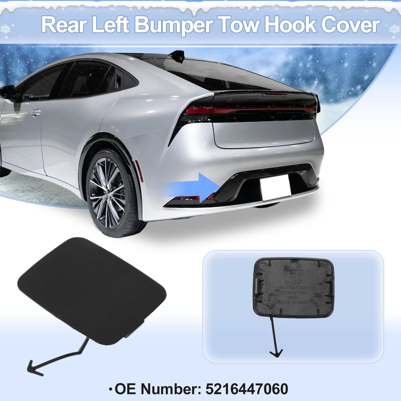 Car Tow Hook Cover Cap Left Rear for Toyota Yaris 2003-2005