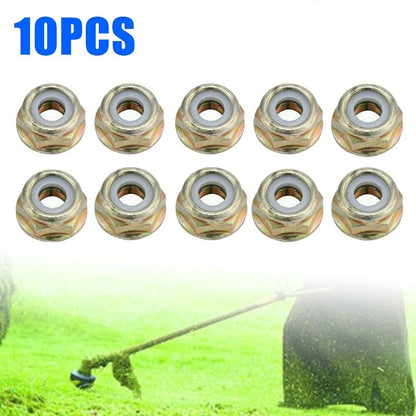 10Pcs M10 x 1.25 LH Thread Blade Nuts for Trimmer Mower