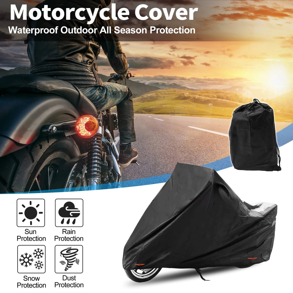 Motorcycle Cover 301D-PU Black for Suzuki V-Strom 250 (2022–2024)