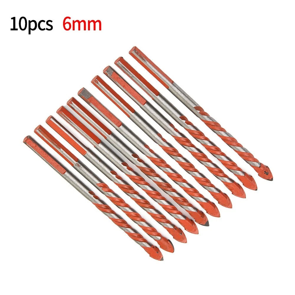 10PCS Tungsten Carbide Drill Bit Set with Triangular Handle