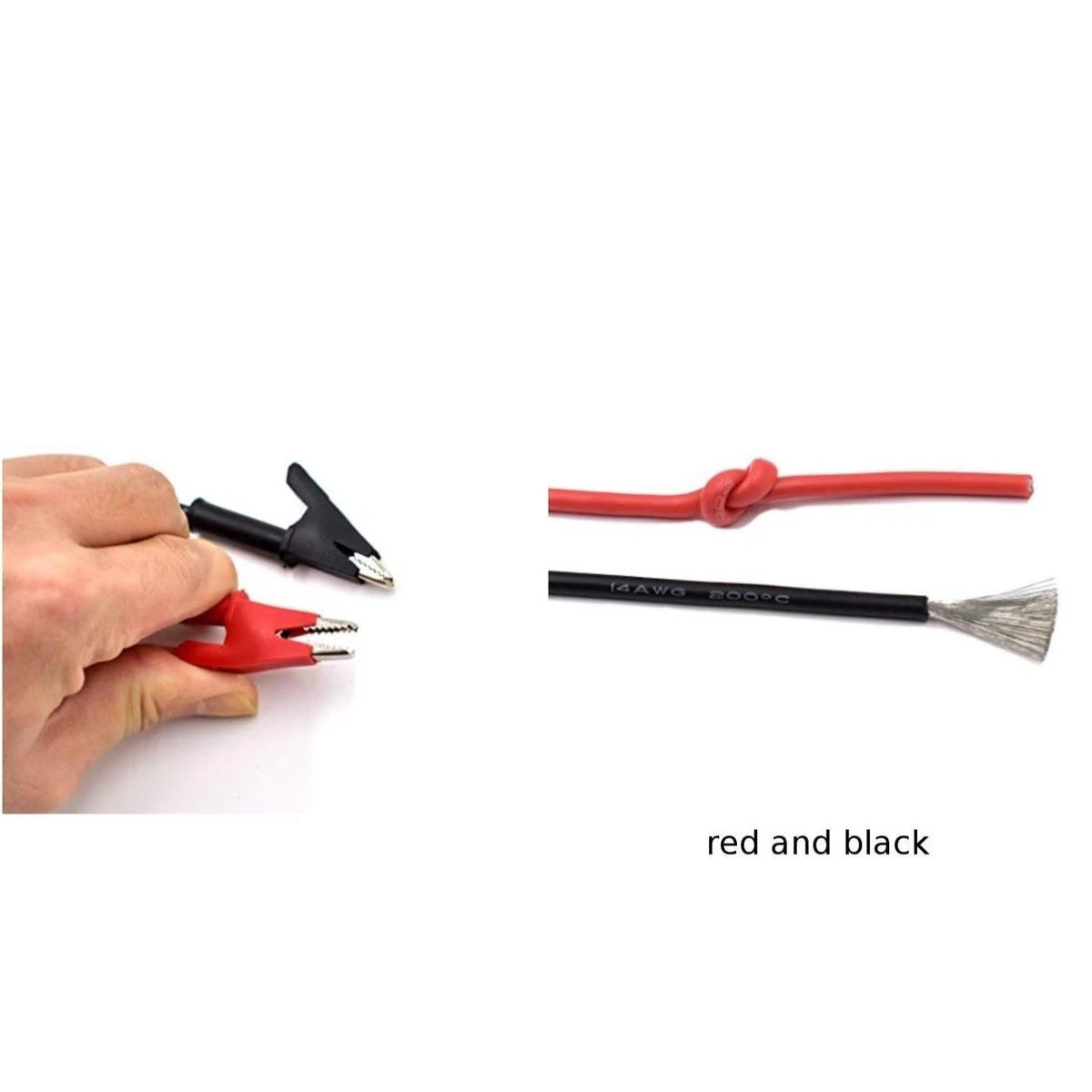 1 Meter Heavy Duty Silicone Wire Test Leads with Right Angle Banana Clips