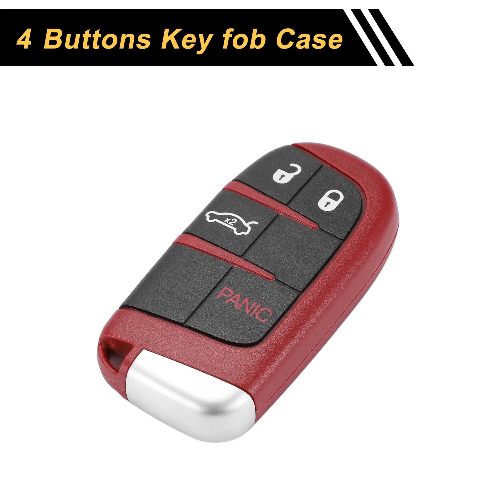 4 Button Key Fob Shell Case Replacement for Dodge Charger (2015–2023)