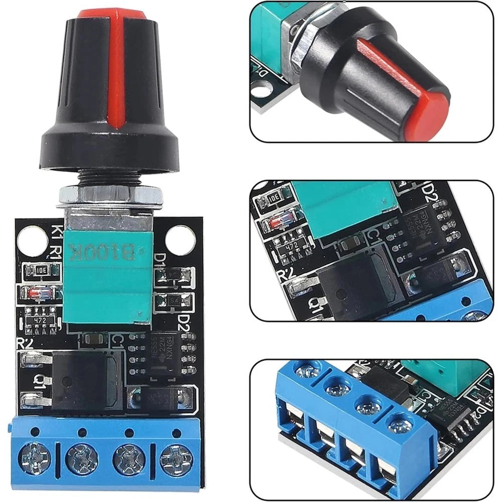 DC Motor Speed Controller 516V10A with Voltage Regulation and LED Dimming