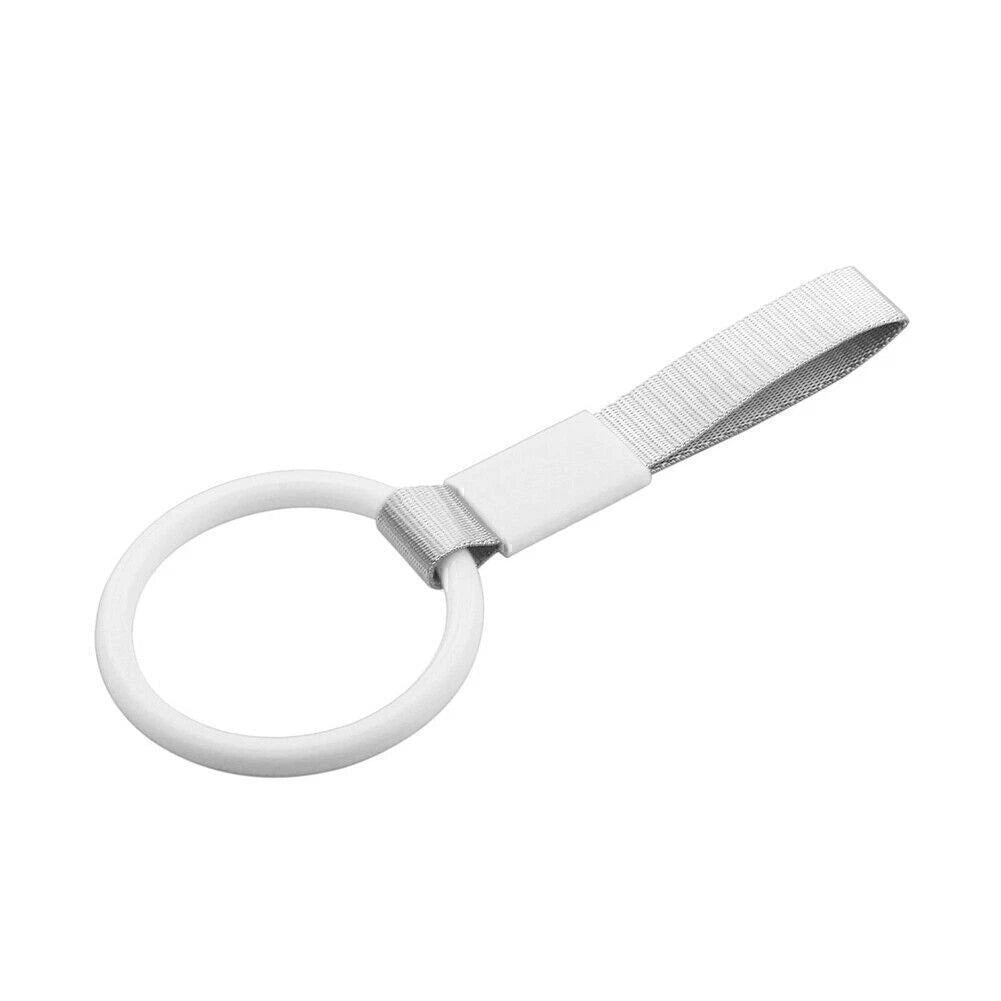 White Round JDM Tsurikawa Ring Train Bus Handle Hand Strap Drift Charm Tools