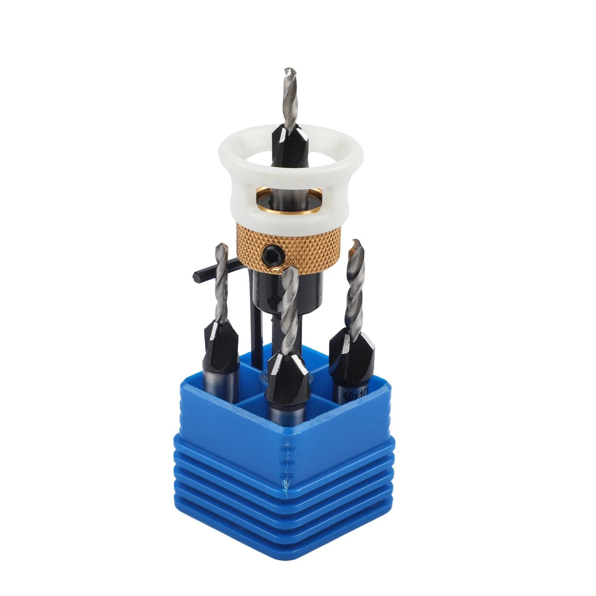 4pcs Adjustable Countersink Drill Bits with Depth Stop for Woodworking