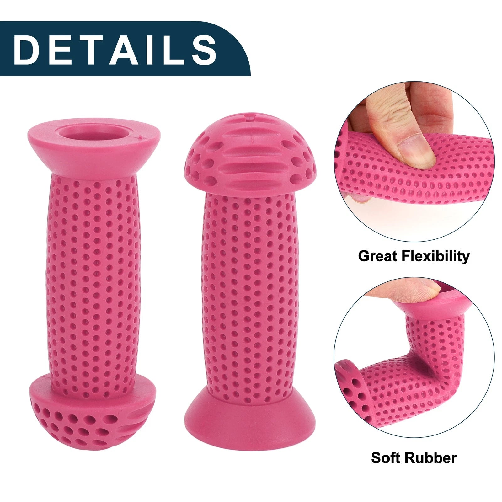 Handlebar Grip Covers 100mm Soft Boy MTB End Grip Protector Pink 1 Pair for