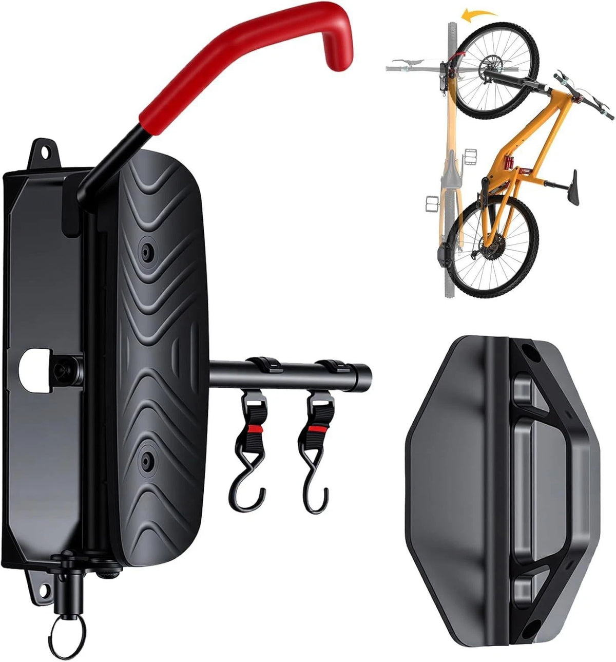Bike Wall Rack with Swivel Feature for Quick Mounting and Removal