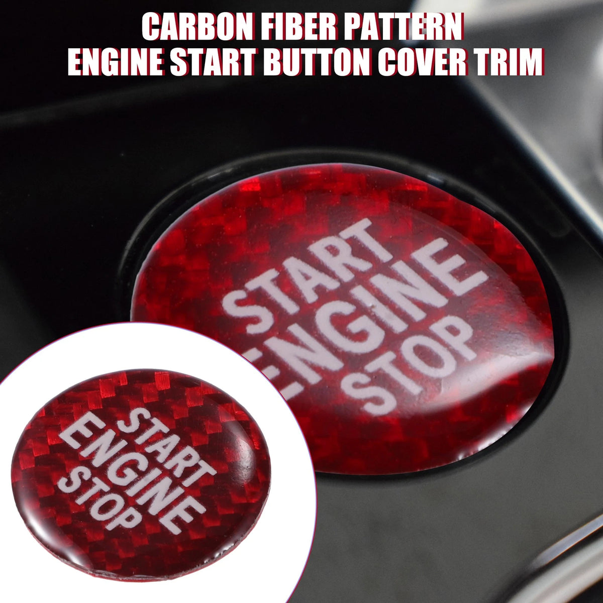 Carbon Fiber Engine Start Stop Button Cover Trim for VW CC (2012–2017)